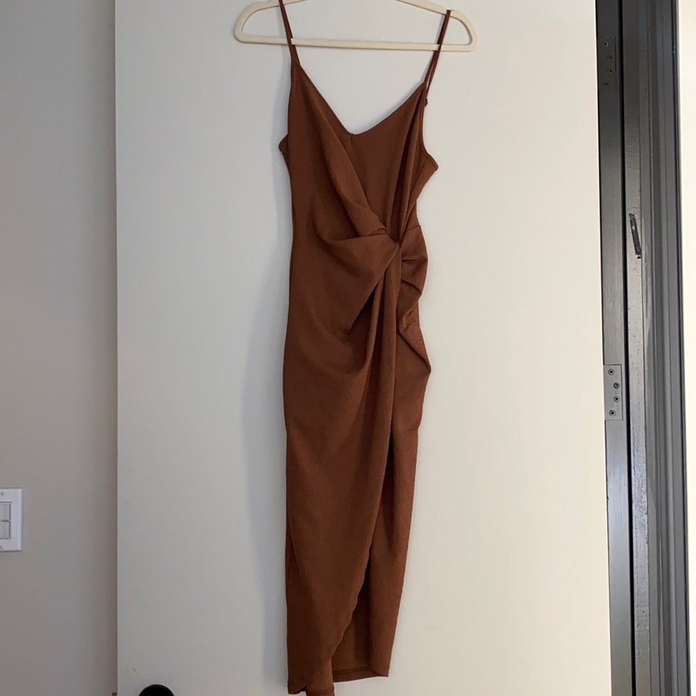 Knotted wrap dress